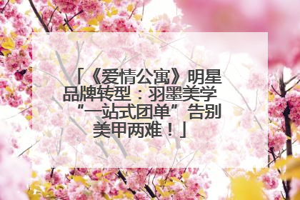 《爱情公寓》明星品牌转型：羽墨美学“一站式团单”告别美甲两难！