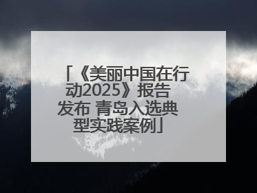 《美丽中国在行动2025》报告发布 青岛入选典型实践案例