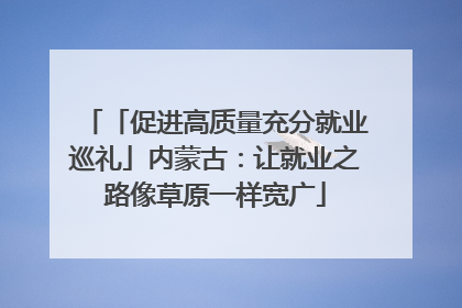 「促进高质量充分就业巡礼」内蒙古：让就业之路像草原一样宽广