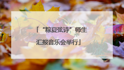 “粽夏弦诗”师生汇报音乐会举行