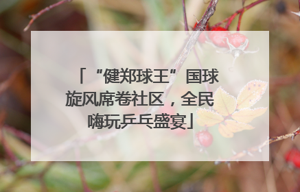 “健郑球王”国球旋风席卷社区，全民嗨玩乒乓盛宴