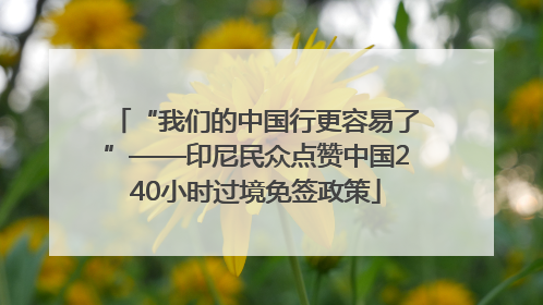 “我们的中国行更容易了”——印尼民众点赞中国240小时过境免签政策