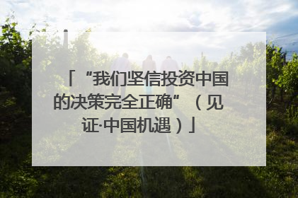 “我们坚信投资中国的决策完全正确”（见证·中国机遇）