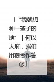 “我就想种一辈子的地”｜何以天府，我们用粮食作答②