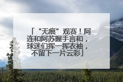 “无痕”观赛！阿连和阿苏握手言和，球迷们挥一挥衣袖，不留下一片云彩