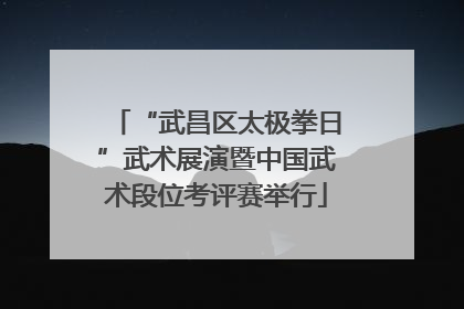“武昌区太极拳日”武术展演暨中国武术段位考评赛举行
