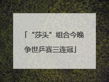 “莎头”组合今晚争世乒赛三连冠