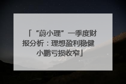 “蔚小理”一季度财报分析：理想盈利稳健 小鹏亏损收窄