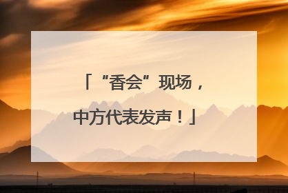 “香会”现场，中方代表发声！
