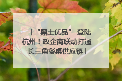 “黑土优品” 登陆杭州！政企商联动打通长三角餐桌供应链