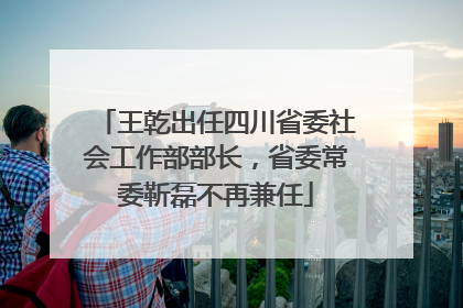 王乾出任四川省委社会工作部部长，省委常委靳磊不再兼任