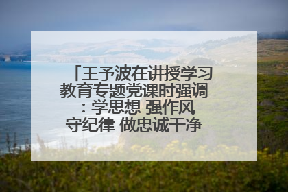 王予波在讲授学习教育专题党课时强调：学思想 强作风 守纪律 做忠诚干净担当的共产党员