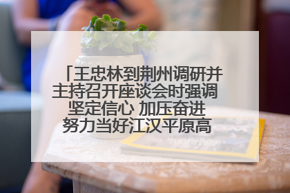 王忠林到荆州调研并主持召开座谈会时强调 坚定信心 加压奋进 努力当好江汉平原高质量发展排头兵