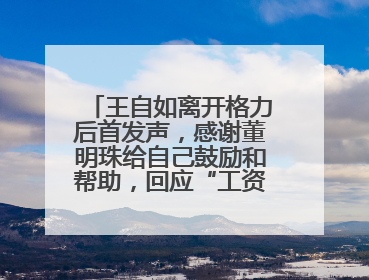 王自如离开格力后首发声，感谢董明珠给自己鼓励和帮助，回应“工资条”：清楚自己要什么，工资条不重要