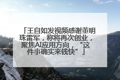 王自如发视频感谢董明珠雷军，称将再次创业，聚焦AI应用方向，“这件事确实来钱快”