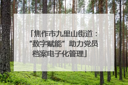 焦作市九里山街道：“数字赋能”助力党员档案电子化管理