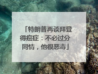 特朗普再谈拜登得癌症：不必过分同情，他很恶毒