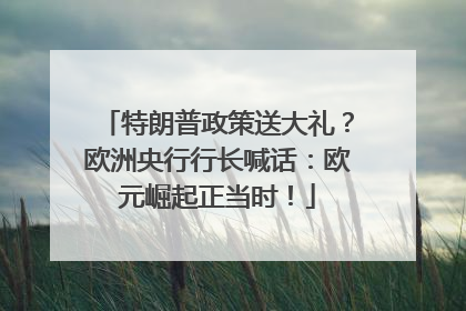 特朗普政策送大礼？欧洲央行行长喊话：欧元崛起正当时！