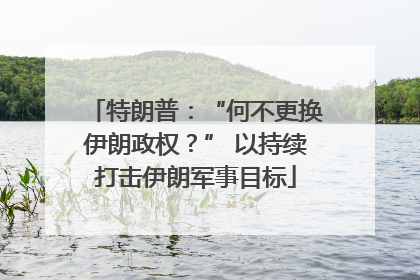 特朗普：“何不更换伊朗政权？” 以持续打击伊朗军事目标