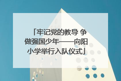牢记党的教导 争做强国少年——向阳小学举行入队仪式
