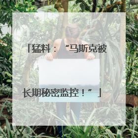 猛料：“马斯克被长期秘密监控！”