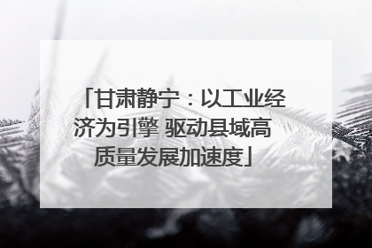 甘肃静宁：以工业经济为引擎 驱动县域高质量发展加速度