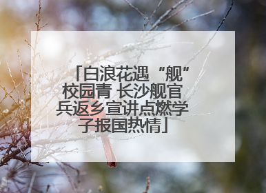 白浪花遇“舰”校园青 长沙舰官兵返乡宣讲点燃学子报国热情