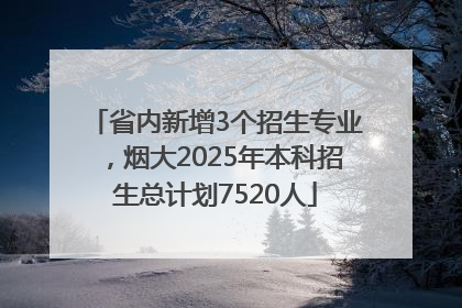 省内新增3个招生专业，烟大2025年本科招生总计划7520人