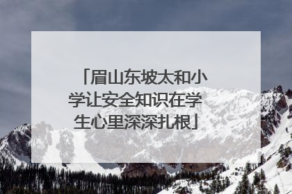眉山东坡太和小学让安全知识在学生心里深深扎根