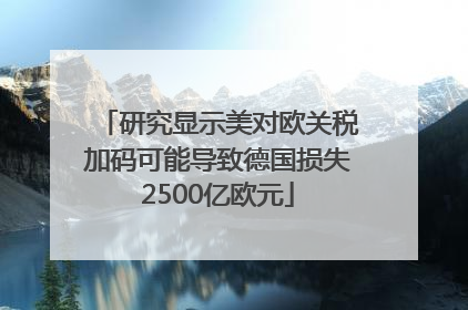 研究显示美对欧关税加码可能导致德国损失2500亿欧元