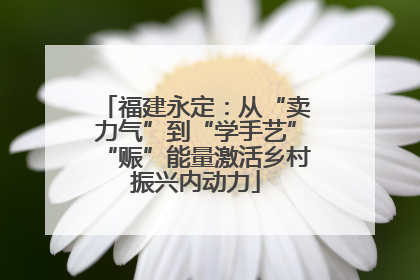 福建永定：从“卖力气”到“学手艺”“赈”能量激活乡村振兴内动力