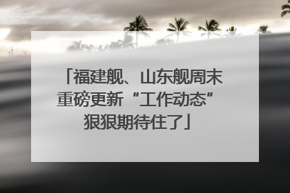 福建舰、山东舰周末重磅更新“工作动态” 狠狠期待住了