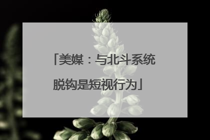 美媒：与北斗系统脱钩是短视行为