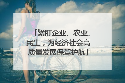 紧盯企业、农业、民生，为经济社会高质量发展保驾护航