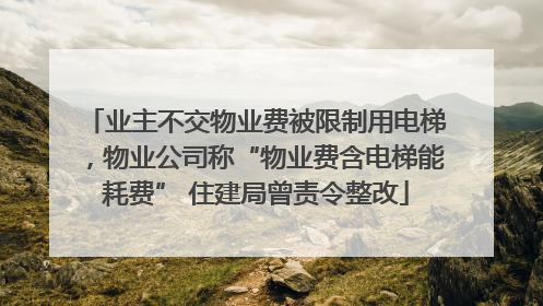 业主不交物业费被限制用电梯，物业公司称“物业费含电梯能耗费” 住建局曾责令整改