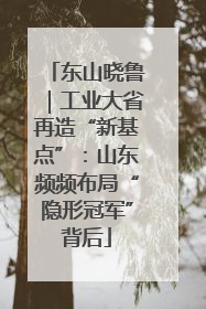 东山晓鲁｜工业大省再造“新基点”：山东频频布局“隐形冠军”背后