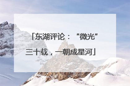 东湖评论：“微光”三十载，一朝成星河