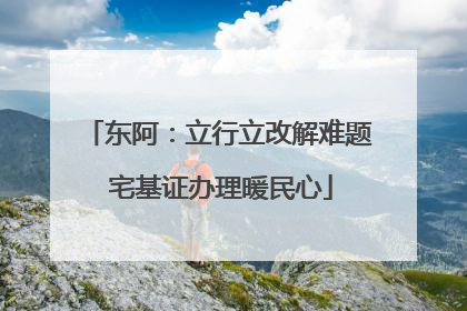 东阿：立行立改解难题 宅基证办理暖民心