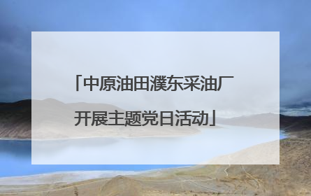 中原油田濮东采油厂开展主题党日活动