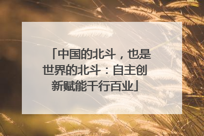 中国的北斗，也是世界的北斗：自主创新赋能千行百业