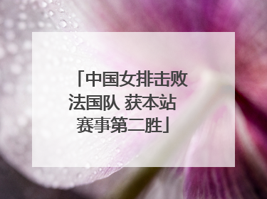 中国女排击败法国队 获本站赛事第二胜