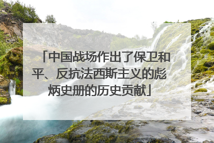 中国战场作出了保卫和平、反抗法西斯主义的彪炳史册的历史贡献