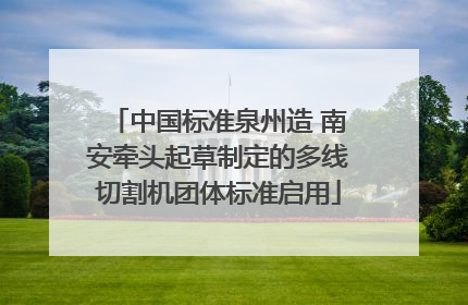 中国标准泉州造 南安牵头起草制定的多线切割机团体标准启用