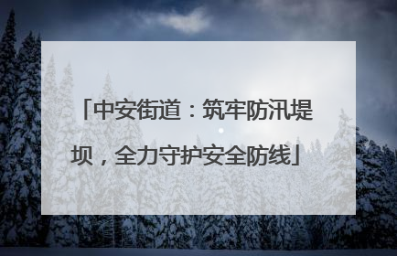 中安街道：筑牢防汛堤坝，全力守护安全防线