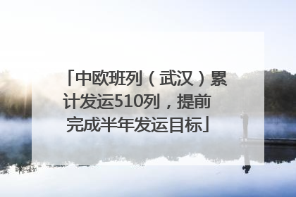 中欧班列（武汉）累计发运510列，提前完成半年发运目标