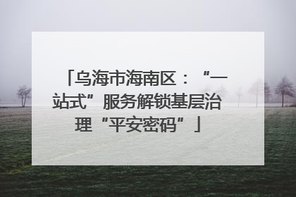 乌海市海南区：“一站式”服务解锁基层治理“平安密码”