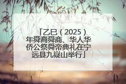 乙巳（2025）年舜裔舜商、华人华侨公祭舜帝典礼在宁远县九嶷山举行