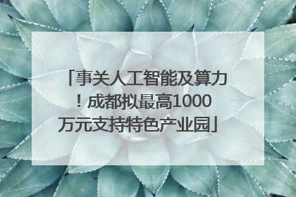 事关人工智能及算力！成都拟最高1000万元支持特色产业园