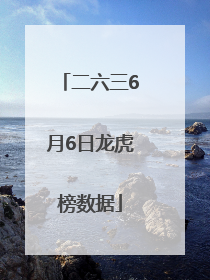 二六三6月6日龙虎榜数据