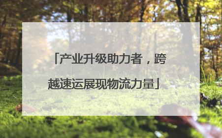 产业升级助力者，跨越速运展现物流力量